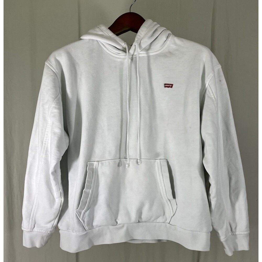 Levi’s Pullover Hoodie White M Streetwear Classic Minimalist